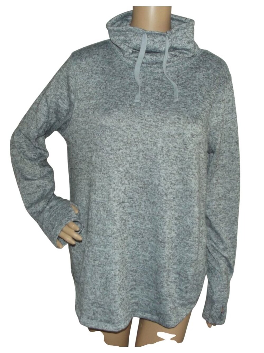 Old Navy Active Shirt Womens Large Gray Heather Funnel Mock Neck Pullover Knit